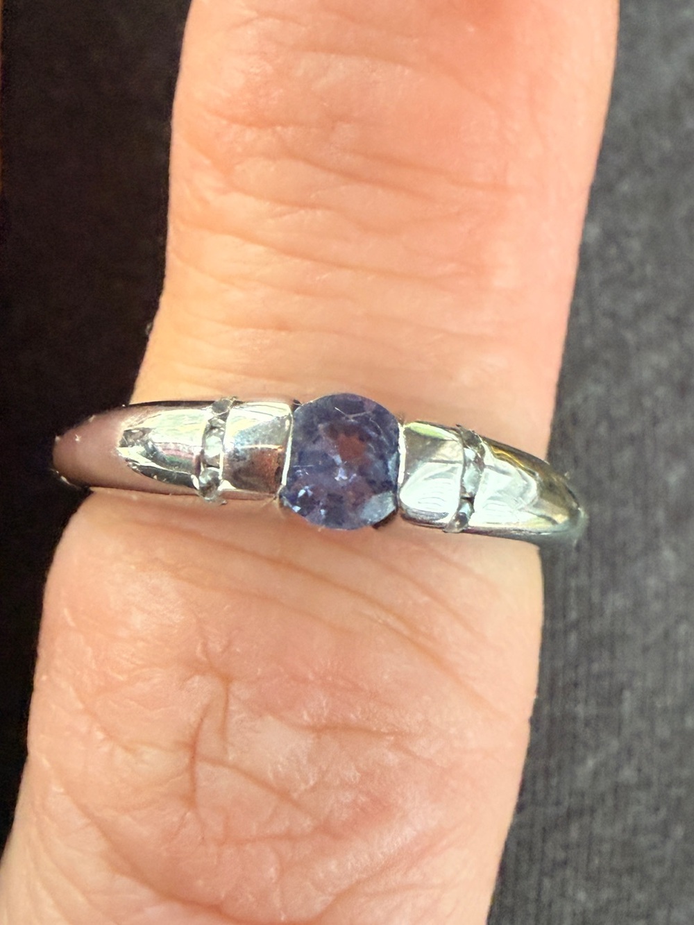 New 925 Sterling Silver Ring with Natural Tanzanite and clear accents Gemstones